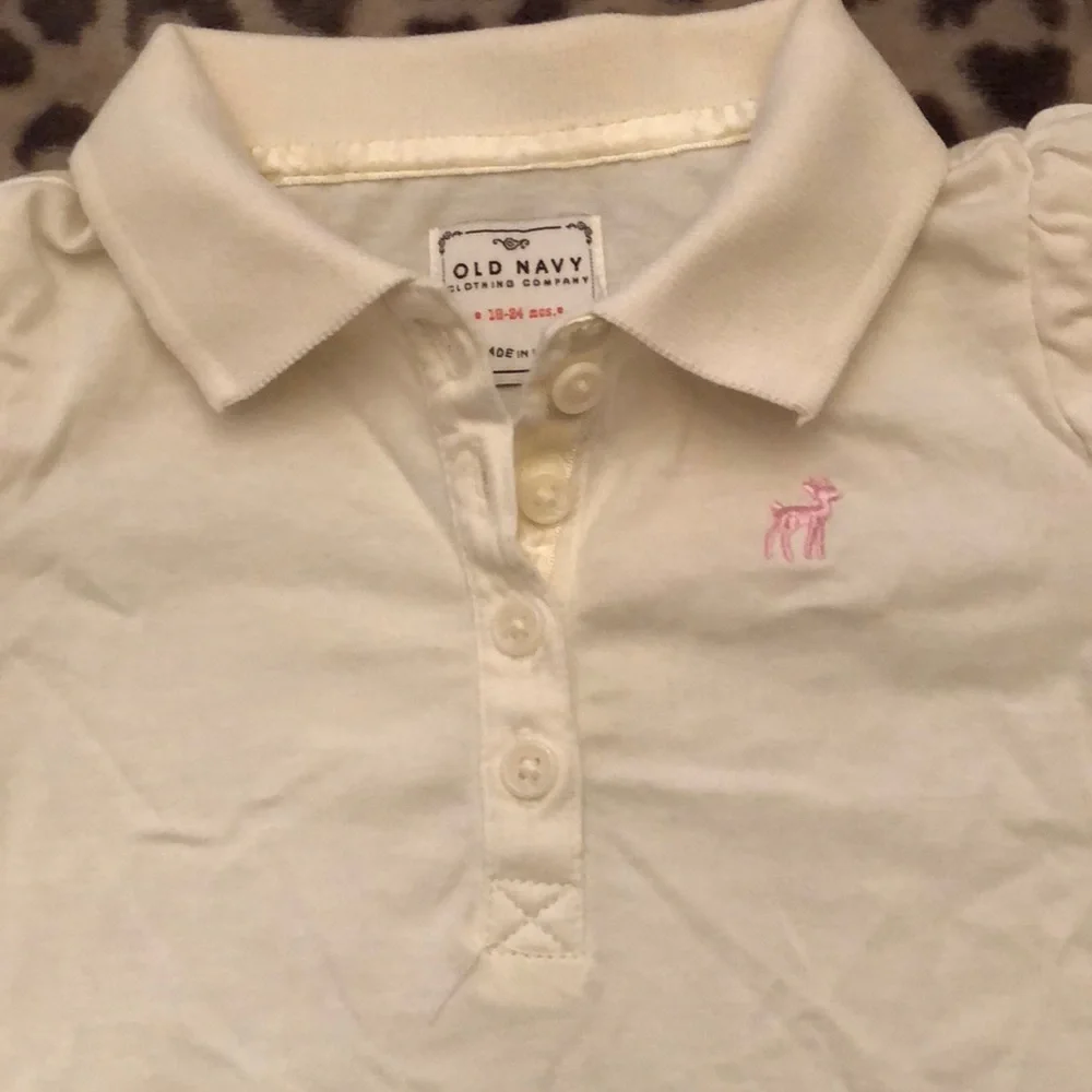 Old Navy Cream Polo Long Sleeve Size 18-24 months